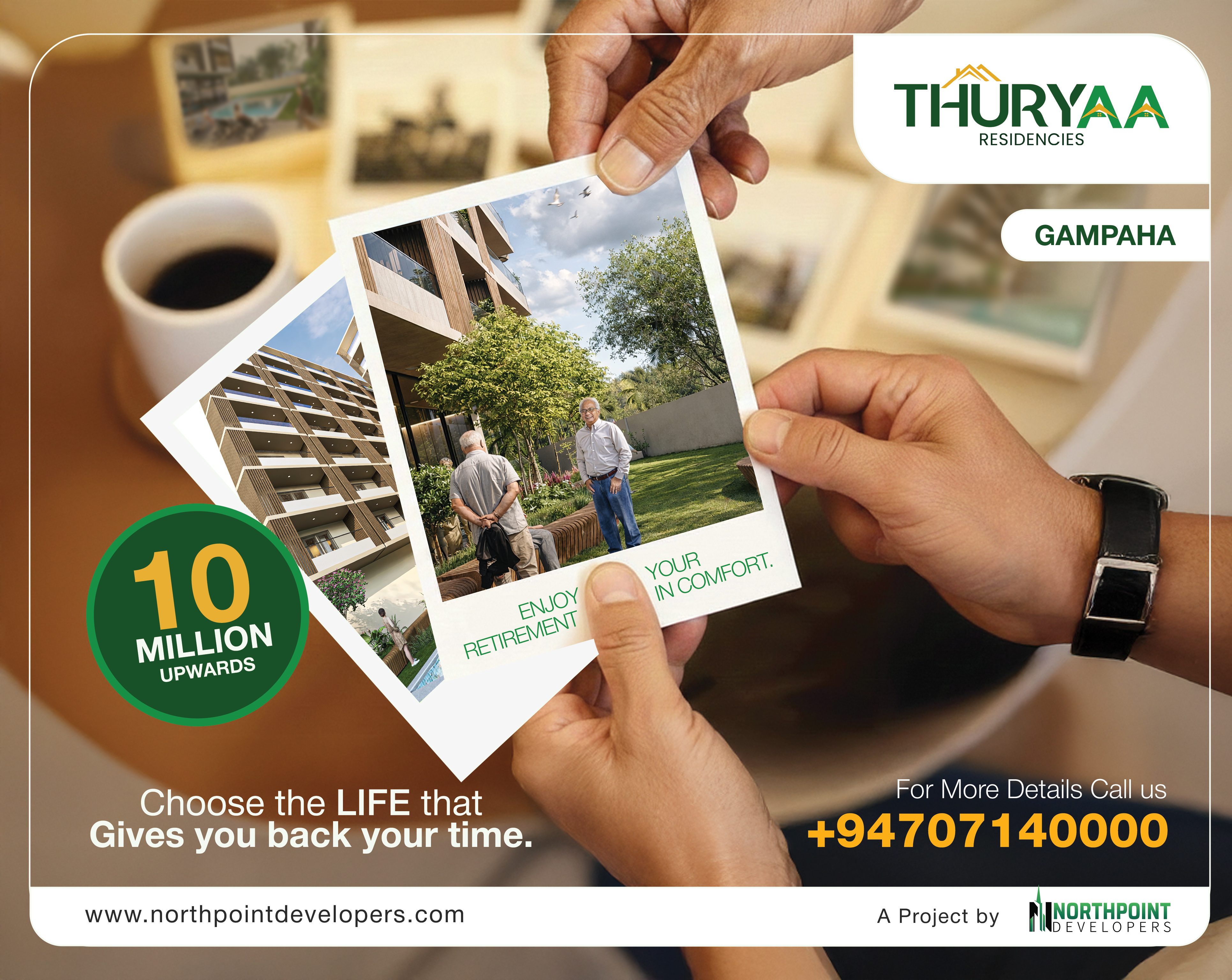 Half page advert for Thuryaa Residencies